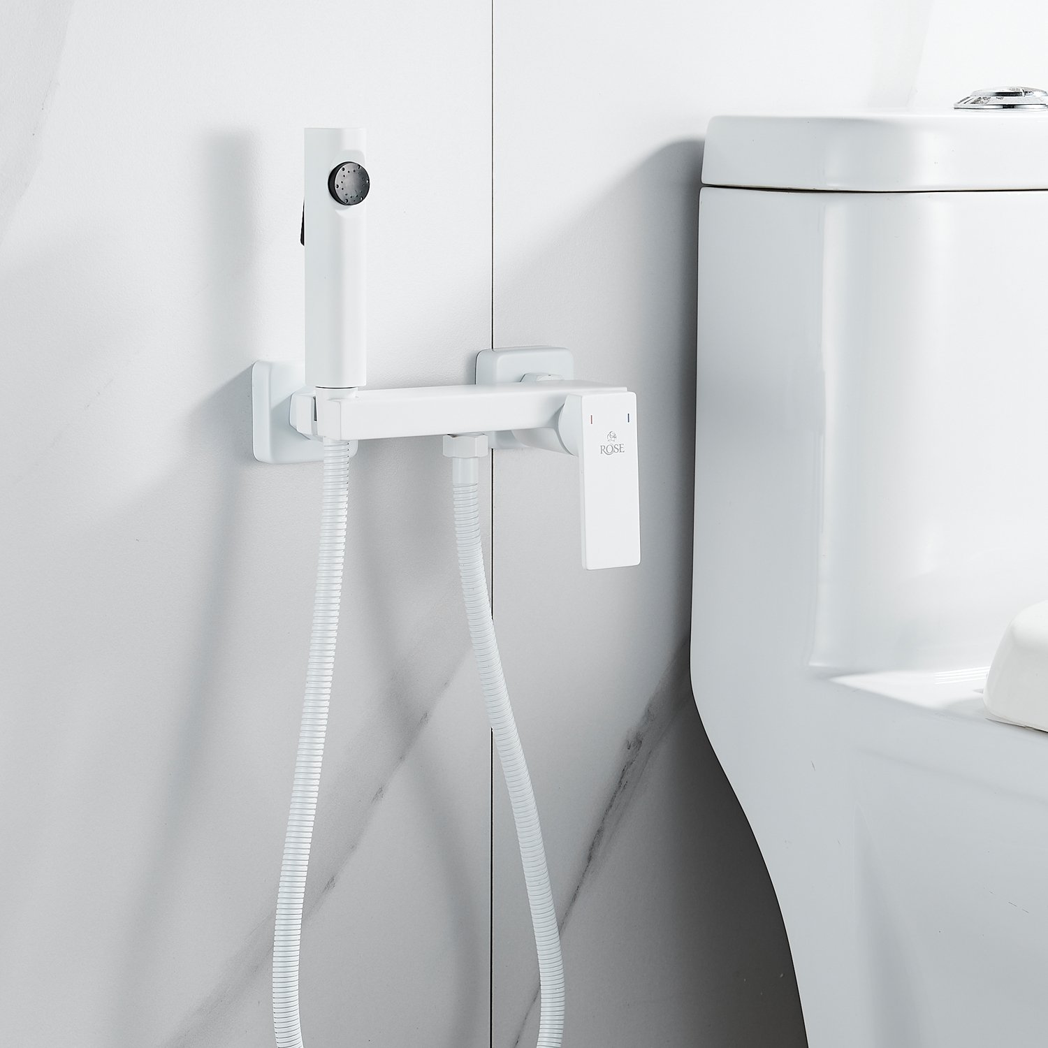 Гигиенический душ со смесителем Rose R1805C-1, белый