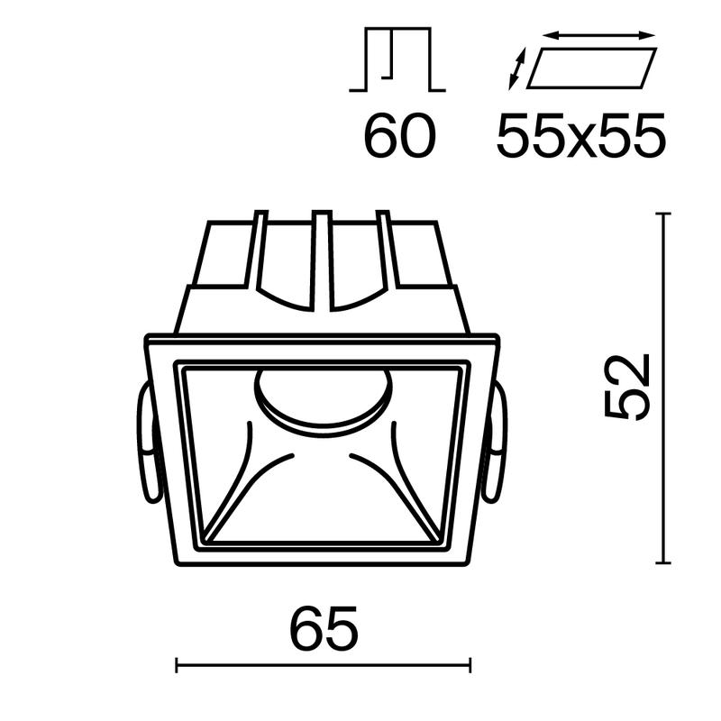 Светильник Alfa LED 10Вт 3000К 36град. встраив. Maytoni DL043-01-10W3K-SQ-WB