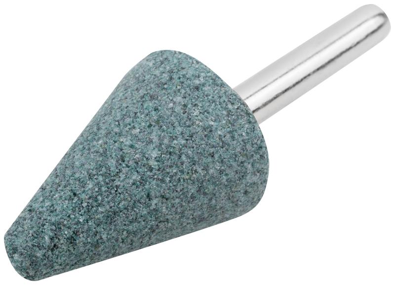 Шарошка абразивная по камню/мрамору/кафелю хвостовик 6мм конус с закруглением 25х35мм FIT 36981