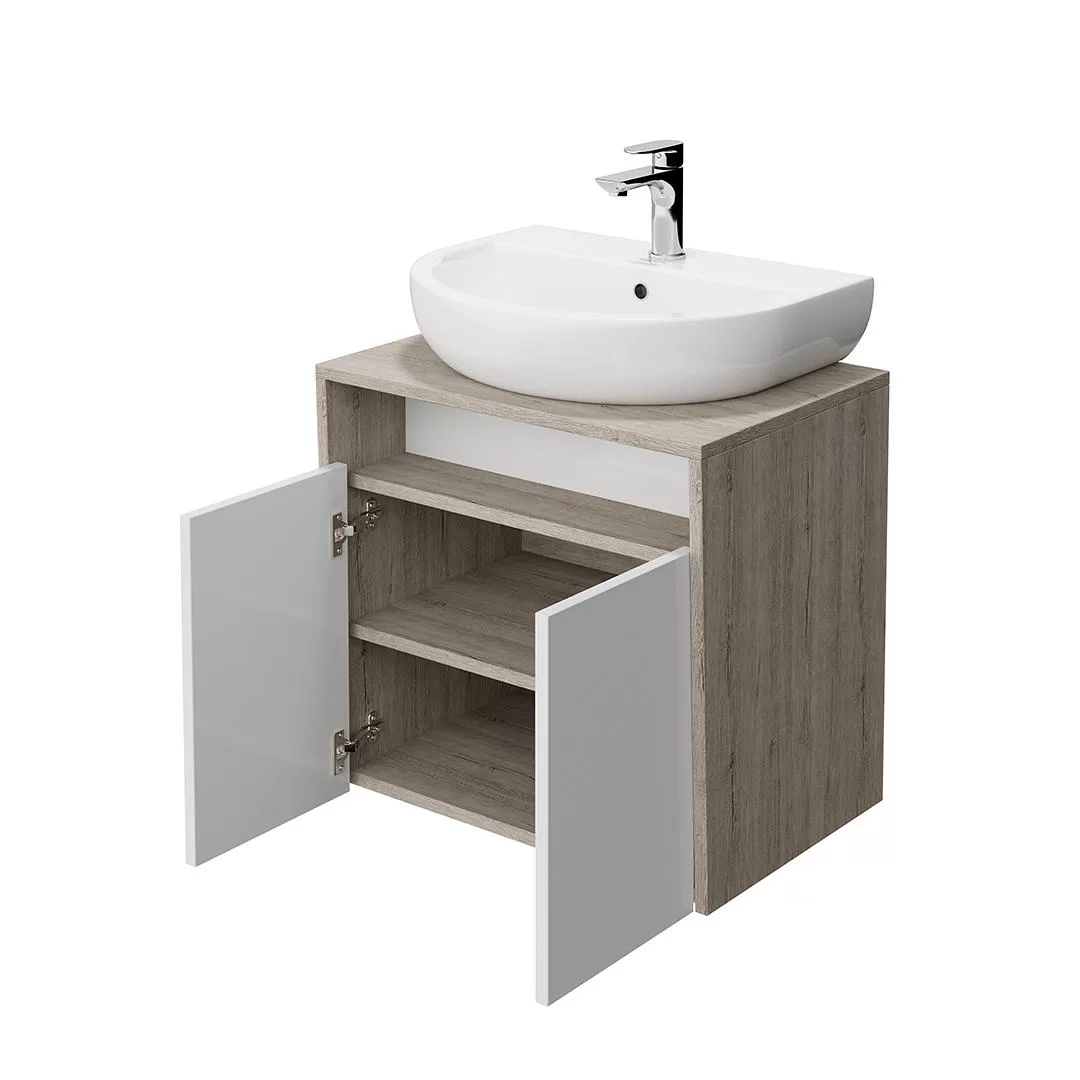 Тумба PRO подвесная 2 дверцы 60, белая глянцевая