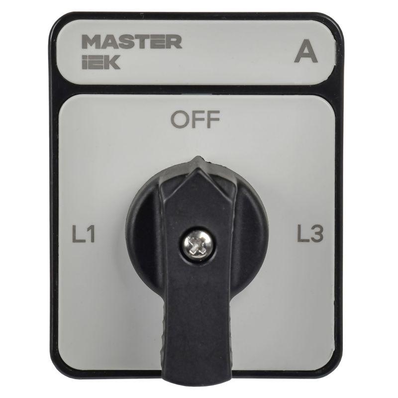 Переключатель кулачковый 10А (сх. 98) стандартная черн. рукоятка MASTER IEK MI-CS10-010-098-K02