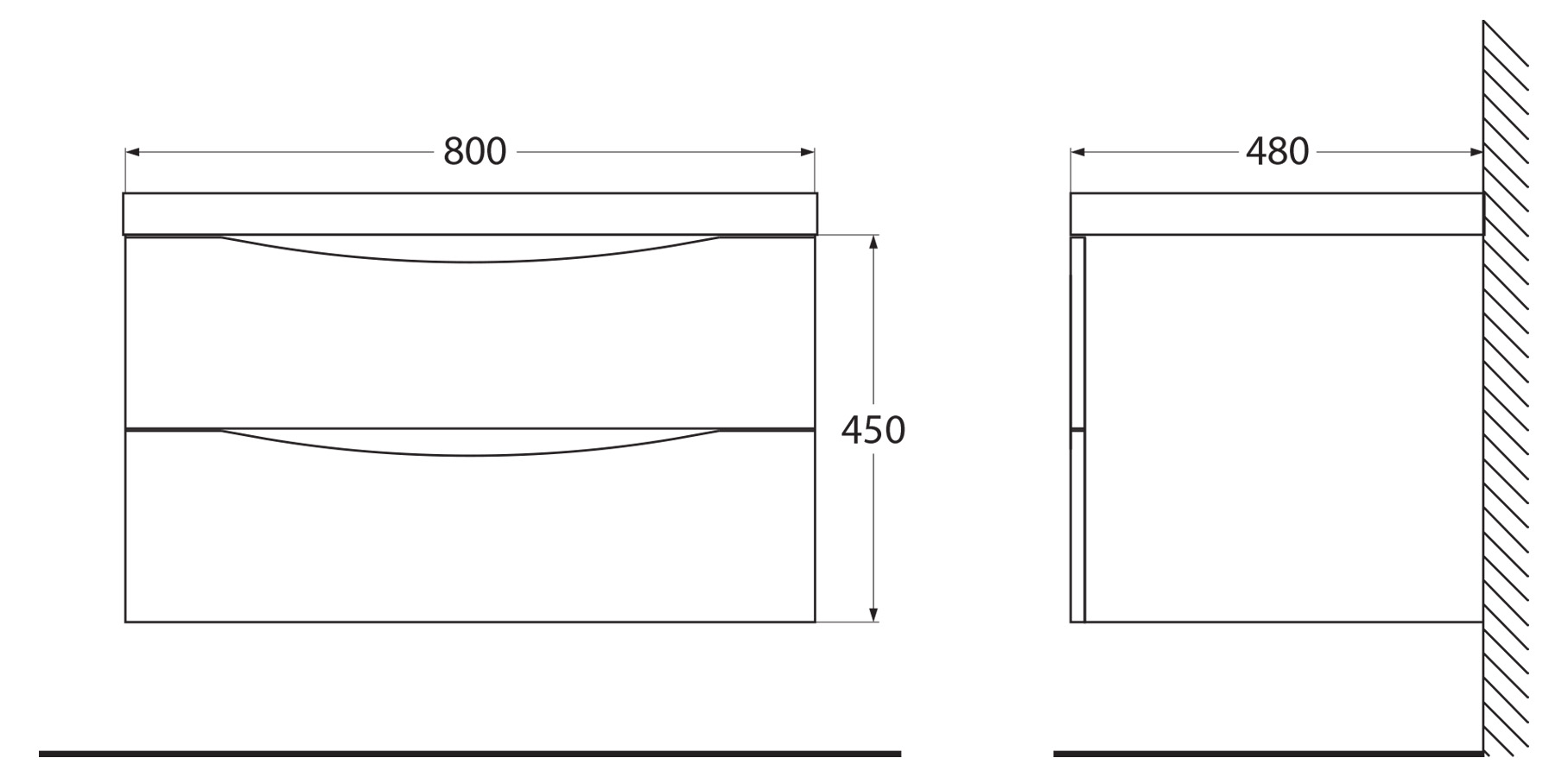 База под раковину подвесная BelBagno ANCONA-N-800-2C-SO-BL Bianco Lucido