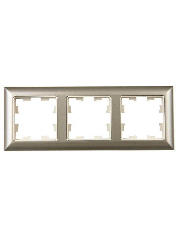Рамка 3-м BRITE РУ-3-Бр беж./шампань IEK BR-M32-12-3-K10