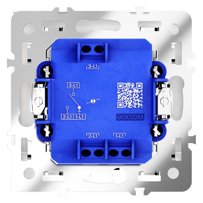 Переключатель проходной 1-кл. СП S70 10А с подсветкой механизм кашемир Voltum VLS010403