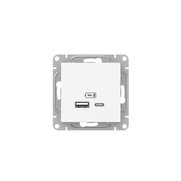 Розетка СП Эпика USB-A+С механизм бел. EKF UP1-SOW-USBA+USBC
