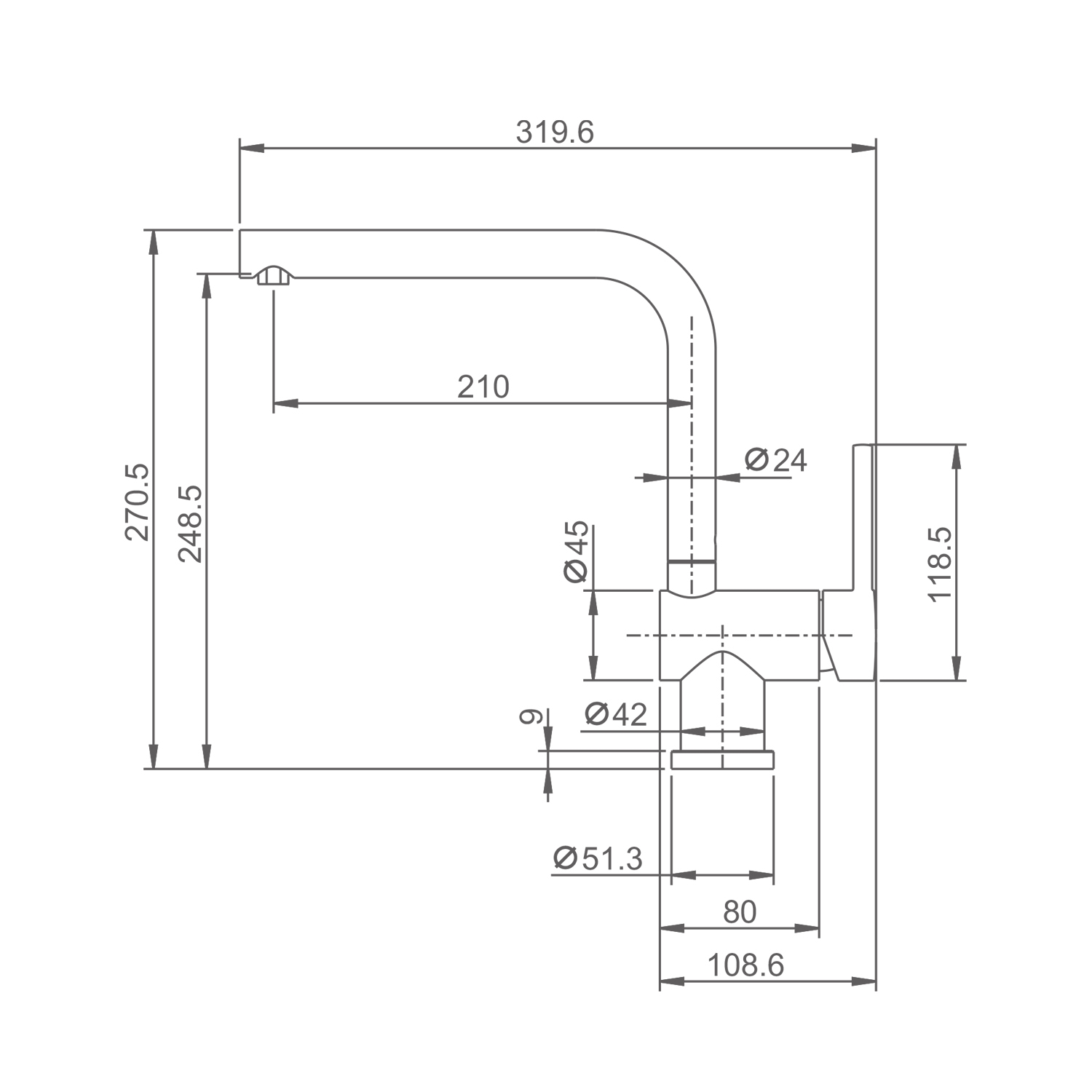Смеситель для кухни Splenka S205.40.09, графит