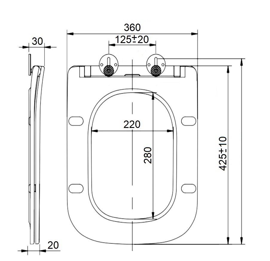 Сиденье VETTORE, VETTORE Aria, VETTORE F, ARNO, ARNO Aria дюропласт с микролифтом и креплениями Ceruttispa CT7582