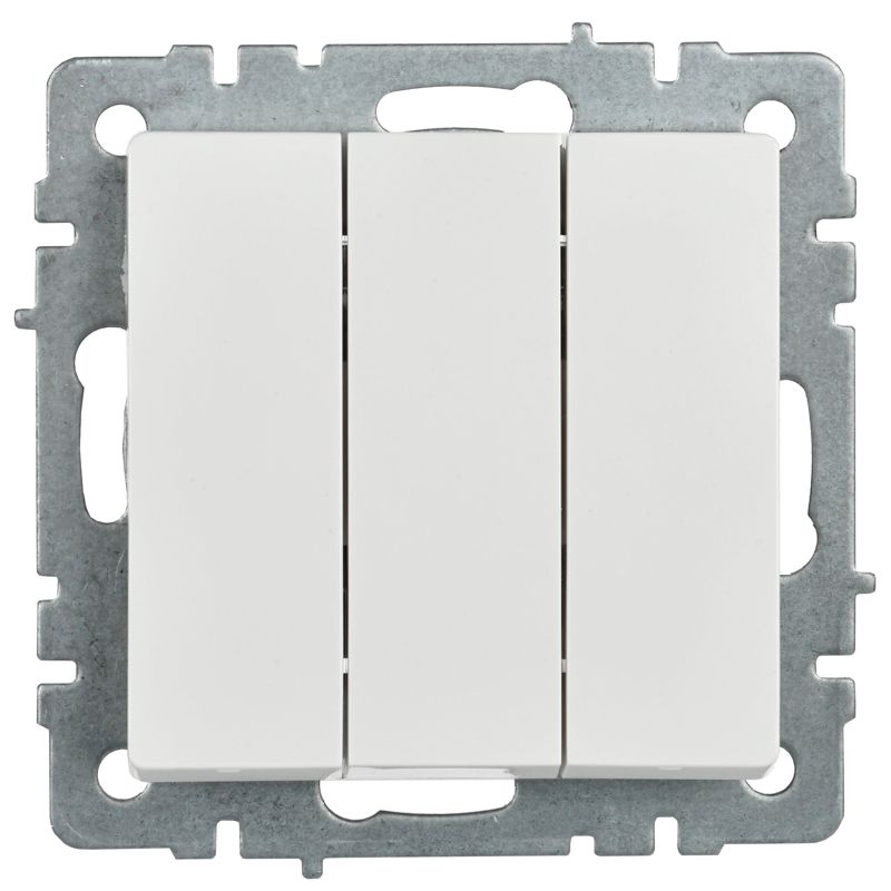 Выключатель 3-кл. СП BRITE ВС10-3-0-БрБ 10А механизм бел. IEK BR-V30-0-10-K01