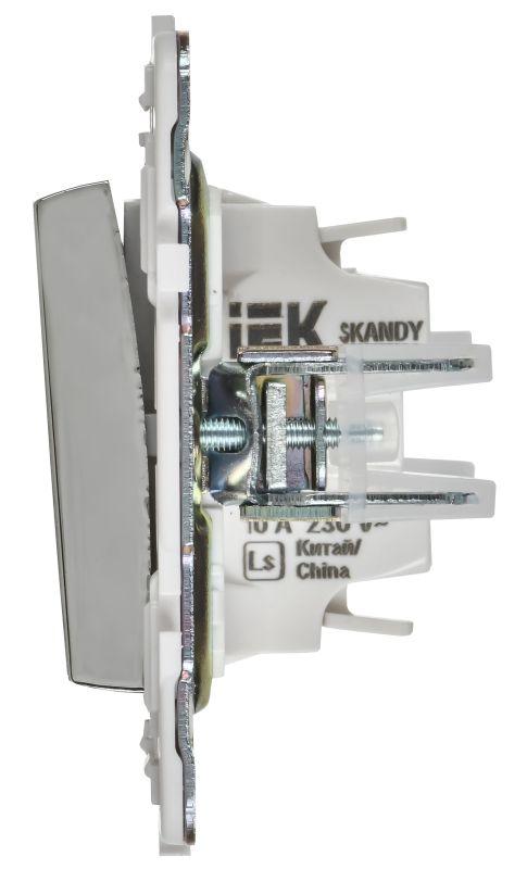 Выключатель кнопочный 1-кл. SKANDY 10А SK-V14N никель IEK SK-V17-0-10-K50