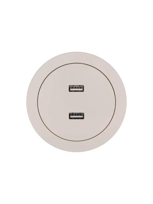 Розетка 2-м СП OSEN USB разъем механизм сл. кость LEZARD 743-9088-192