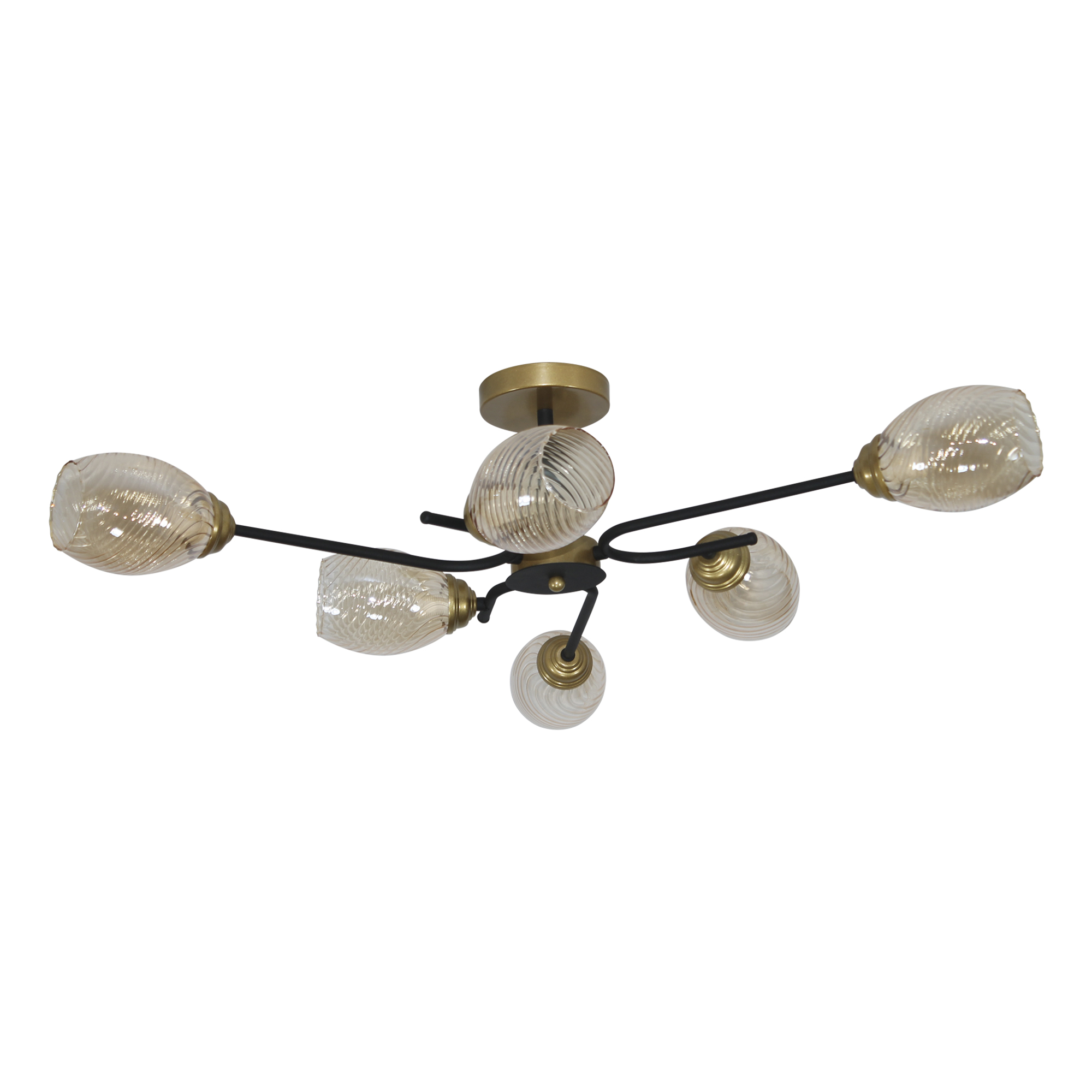 Светильник потолочный Юна 161 черн.муар.зол. НПБ 01-6х60-127 Е14