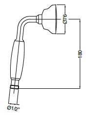 Ручной душ CEZARES CZR-U-D1FC-01-Bi