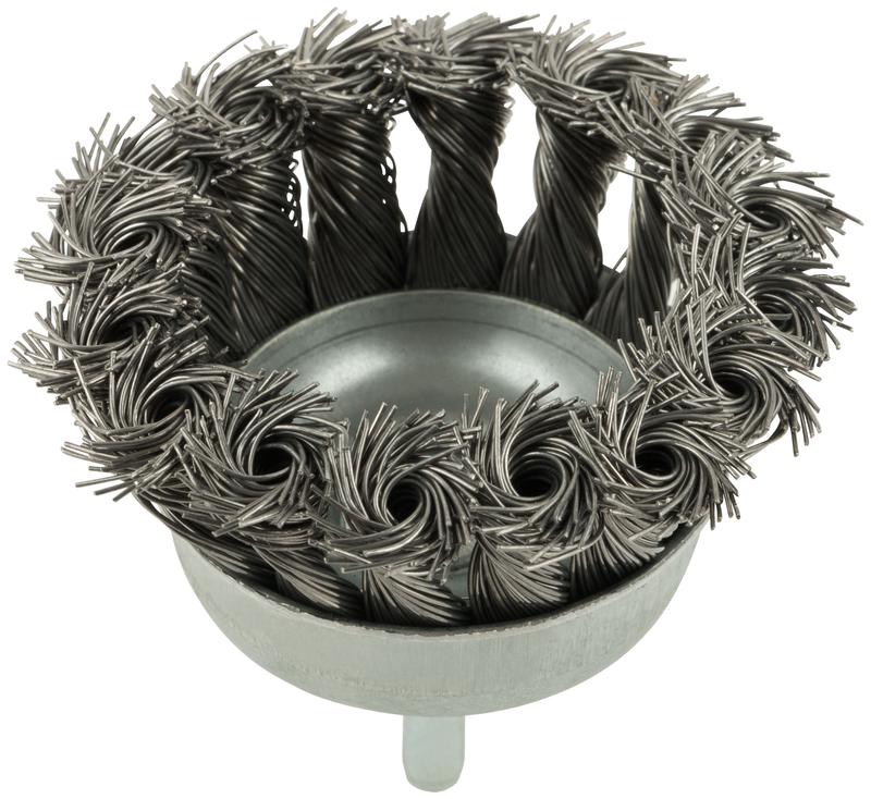 Корщетка чашечная со шпилькой стальная витая проволока 65мм КУРС 38477