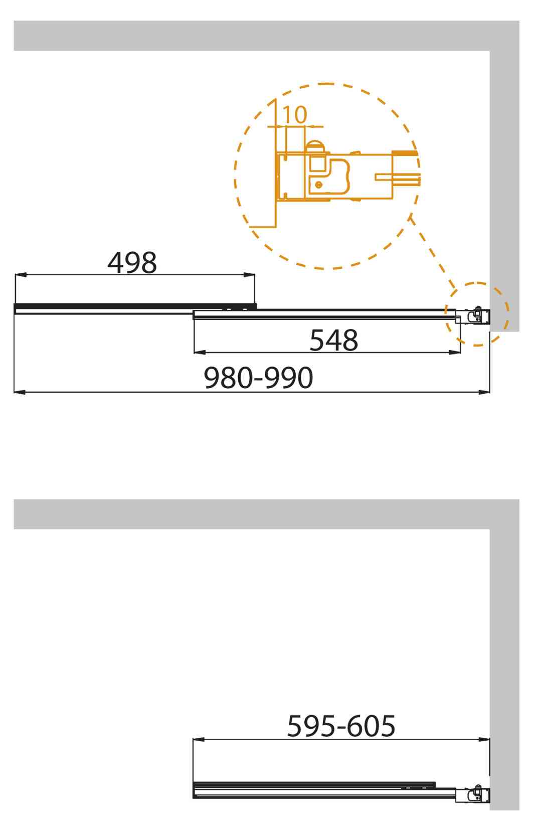 Душевая шторка на ванну CEZARES SLIDER-VF-11-100/150-P-Cr