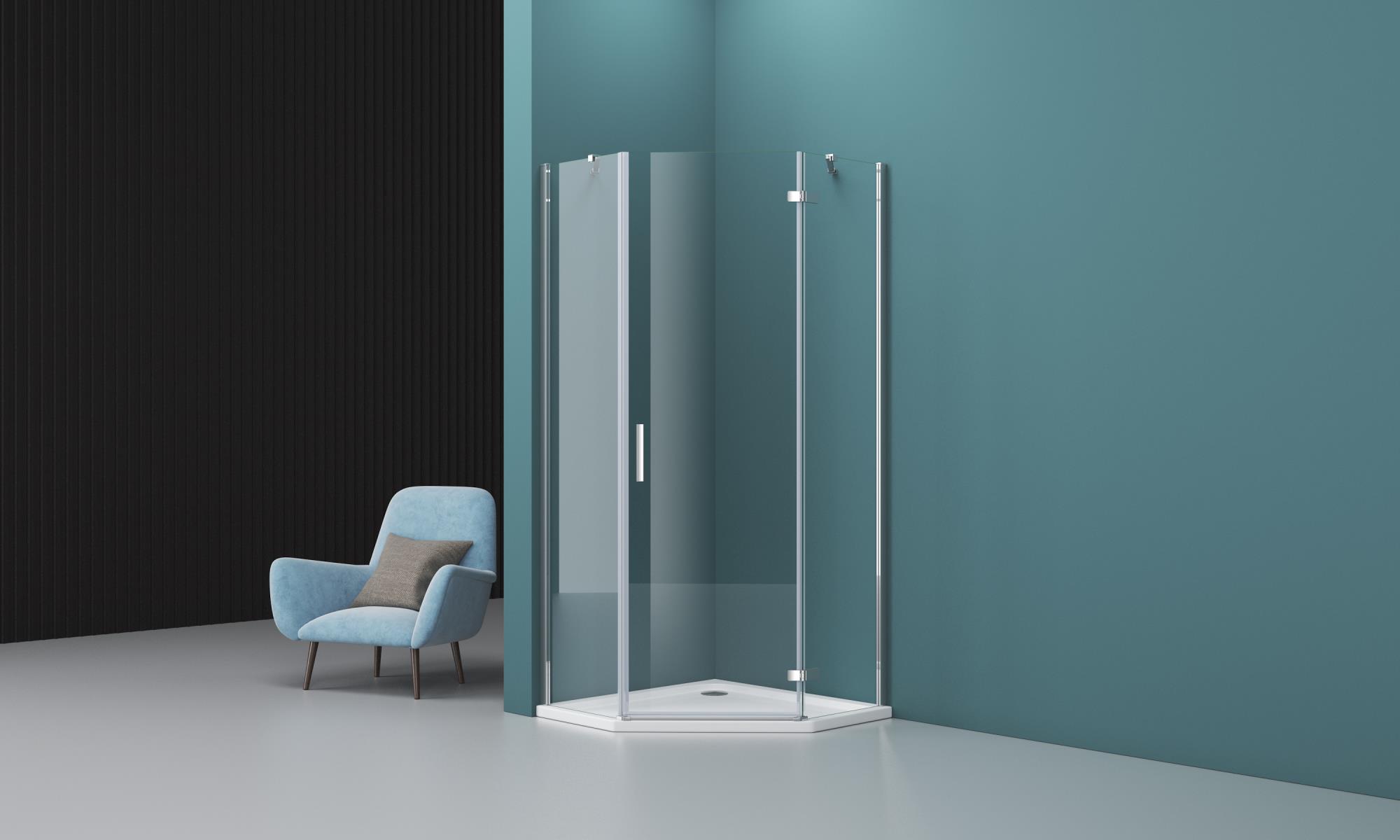 Душевой уголок BelBagno KRAFT-P-1-90-C-Cr-R