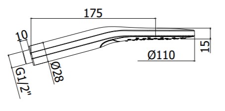 Ручной душ 110 mm из ABS 2 режима кнопочное переключение, хром Sofia (Paffoni) ZDOC122CR