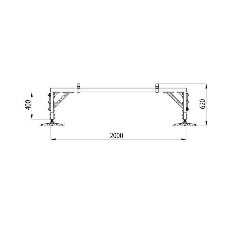 Конструкция опорная для установки оборудования TECHNORAPTOR FOOT 2000х2000 HD КМ TR0249