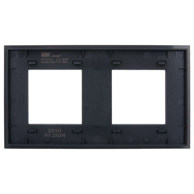 Рамка 2-м SKANDY SK-F22G стекло графит IEK SK-M22-G-K53