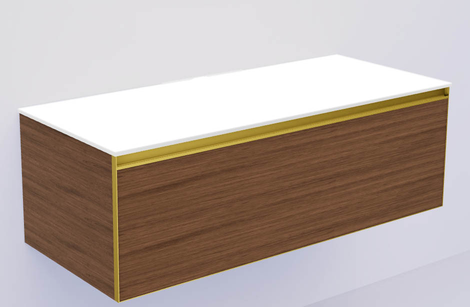 QUATRO 1 120CM тумба BILBAO профиль MATT GOLD + внутр. подсв.