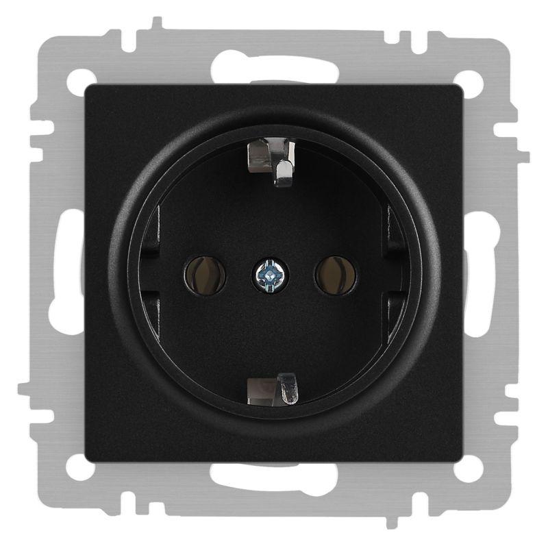 Розетка 1-м СП Accent 6-202-05 16А IP20 250В 2P+E Schuko антрацит Intro Б0063693