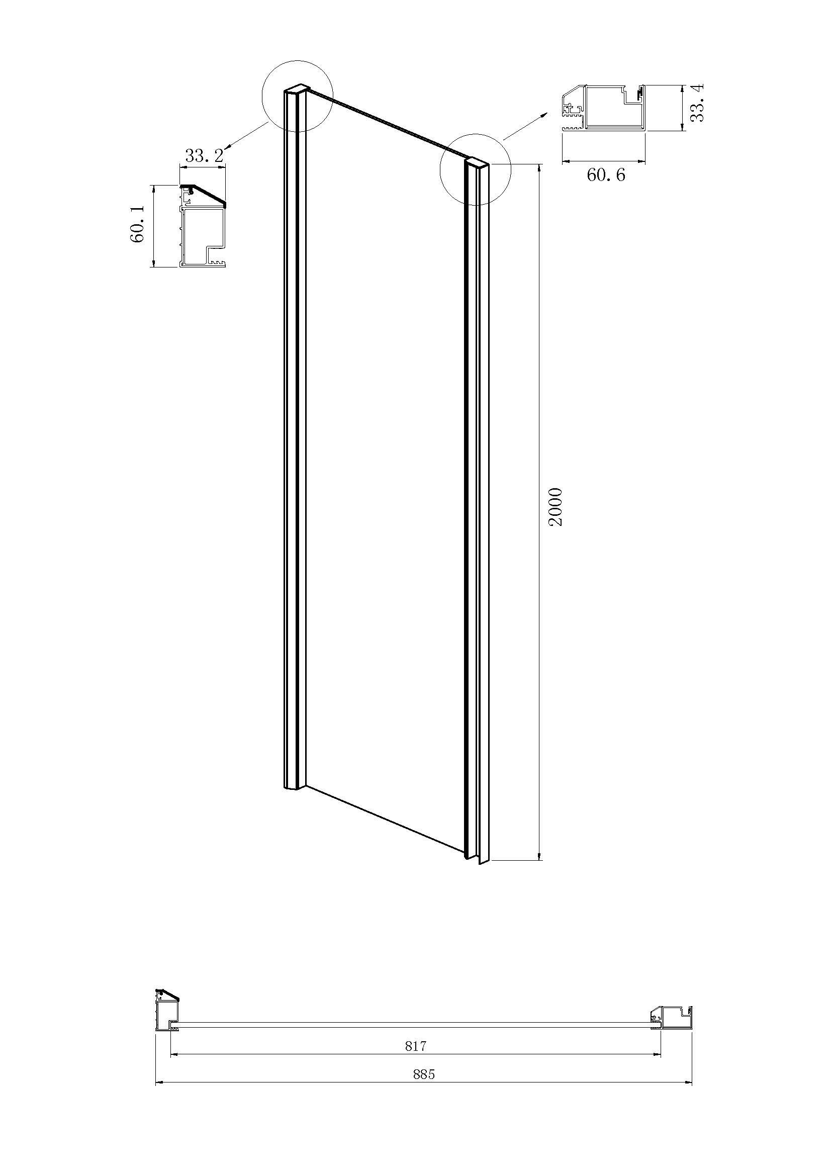 Боковая стенка Ambassador Intense 90IBB (900x2000)