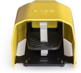 Педаль одиночная 2x(2НО+2НЗ) 2 скорости с фиксацией с защитным кожухом (алюм.) желт. цвета (250В AC 4А) IP65 EMAS PDKS11GX12