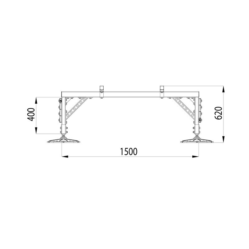 Конструкция опорная для установки оборудования TECHNORAPTOR FOOT 1500х3500 HD КМ TR0241