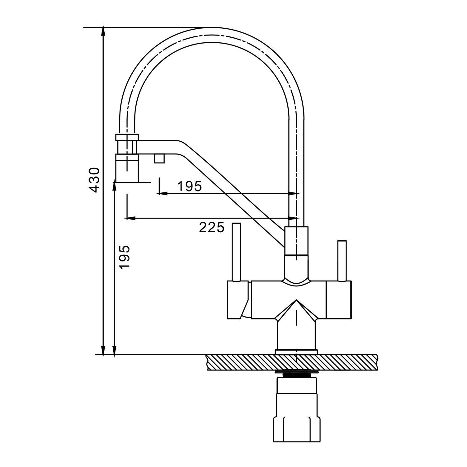 Смеситель для кухни с подключением фильтра Splenka S70.62.06, черный