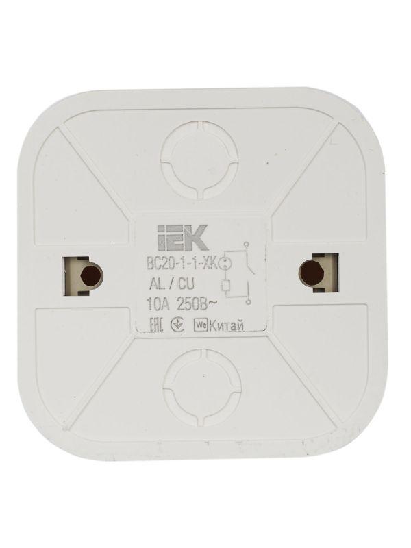 Выключатель 1-кл. ОП GLORY 10А ВС20-1-1-ХК с индикацией крем. IEK EVH11-K33-10