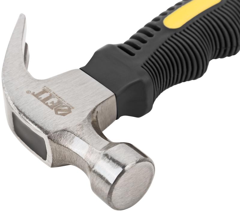 Молоток-гвоздодер укороченный 25мм 225г фибергласовая обрезиненная ручка FIT 44770