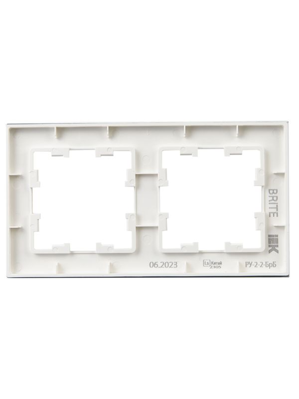 Рамка 2-м BRITE РУ-2-2-БрБ стекло бел. IEK BR-M22-G-K01