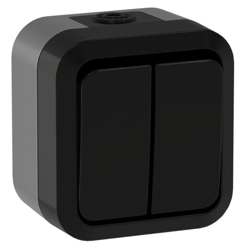 Выключатель проходной 2-кл. ОП TORS TS125 10А IP55 графит IEK TS-V22-0-10-55-K53