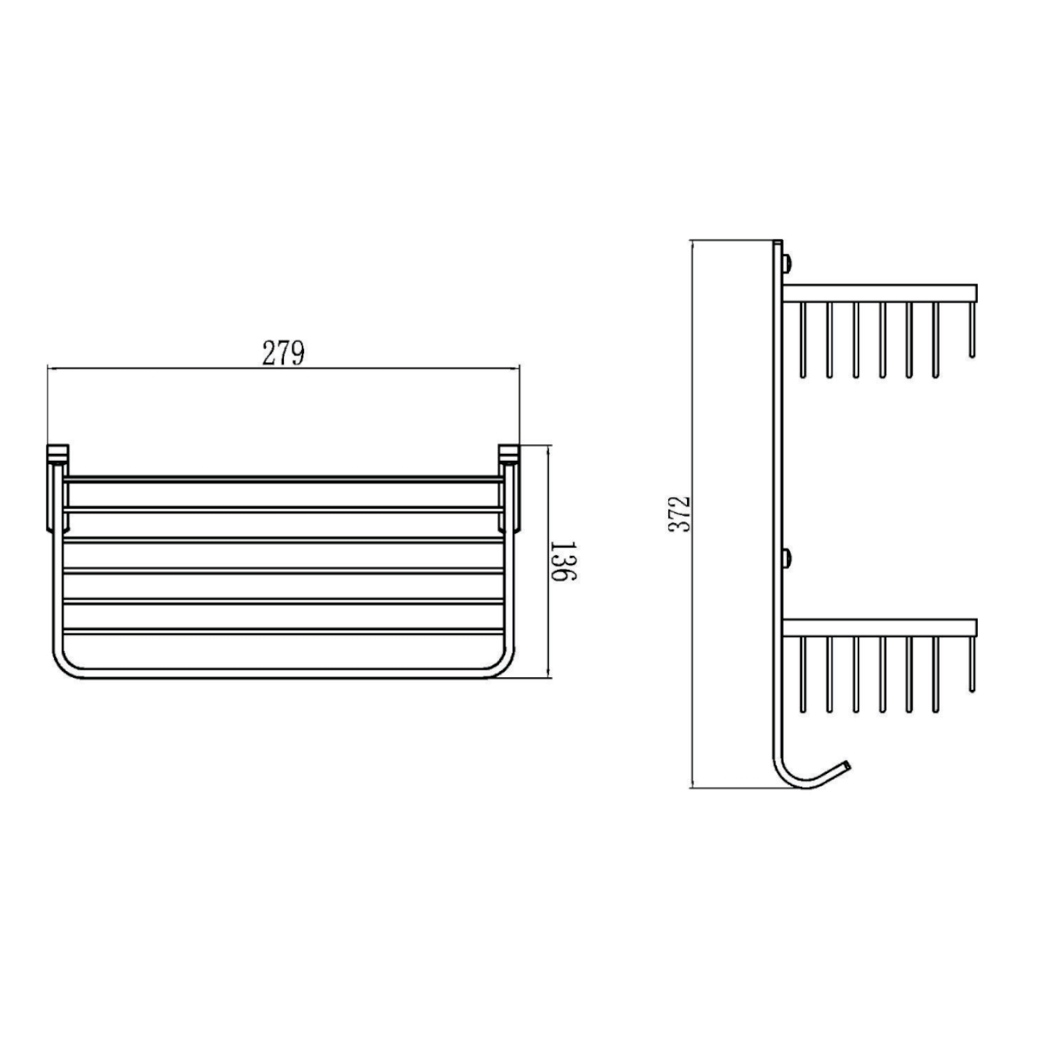 Полка Savol S-002522, хром