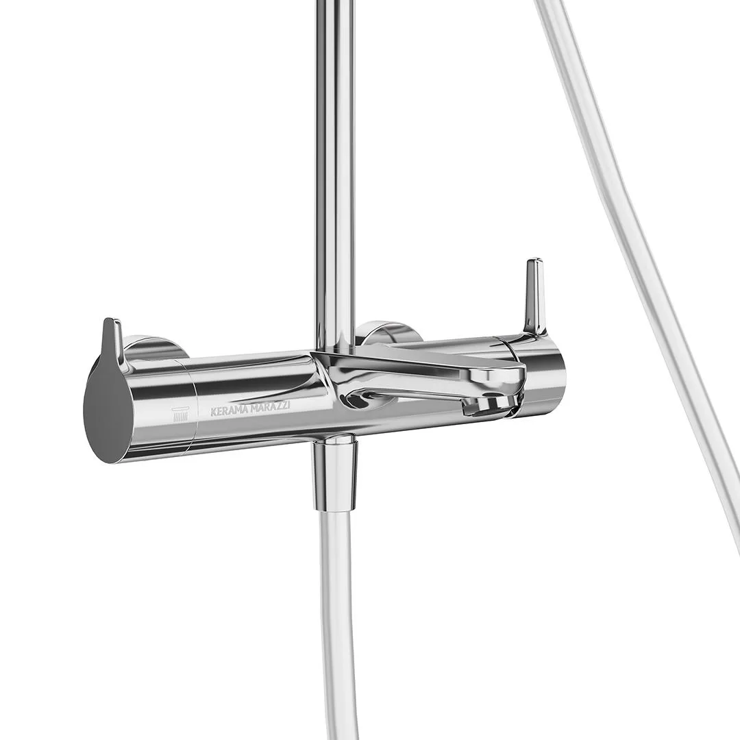 Душевая колонна FONTE на 3 потока с фикс.изливом и  механическим смесителем, хром