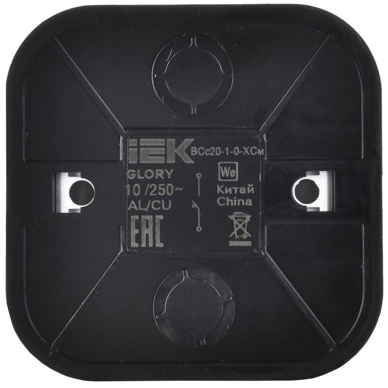 Выключатель 1-кл. ОП GLORY ВСс20-1-0-ХСм 10А самовозврат. сталь матов. IEK EVH14-K46M-10