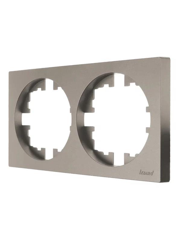 Рамка 2-м OSEN горизонт. квадрат титан LEZARD 743-3700-147