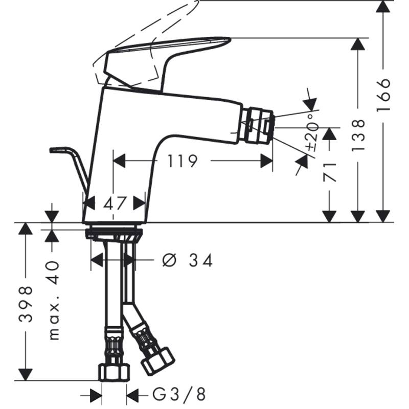 Смеситель Hansgrohe Logis 71204000 для биде