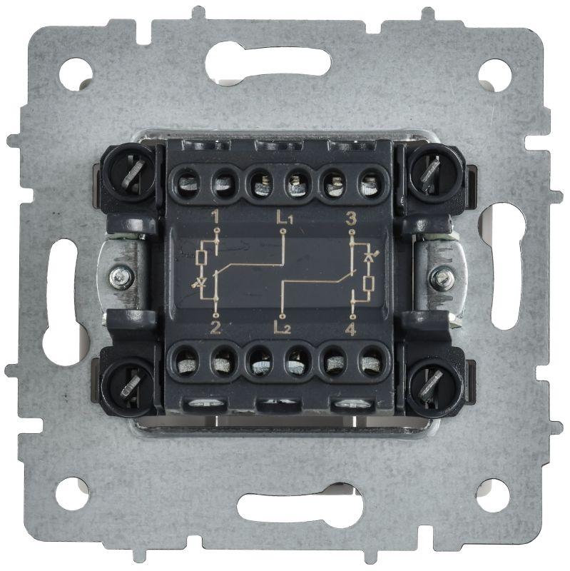 Выключатель 2-кл. СП BRITE ВС10-2-9-БрАБ 10А для отелей с индикацией механизм арктич. бел. IEK BR-V20-2-10-K91