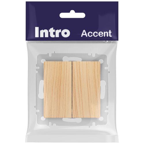 Выключатель 2-кл. СП Accent 6-104-11 10А IP20 250В AL/CU сосна Intro Б0063503