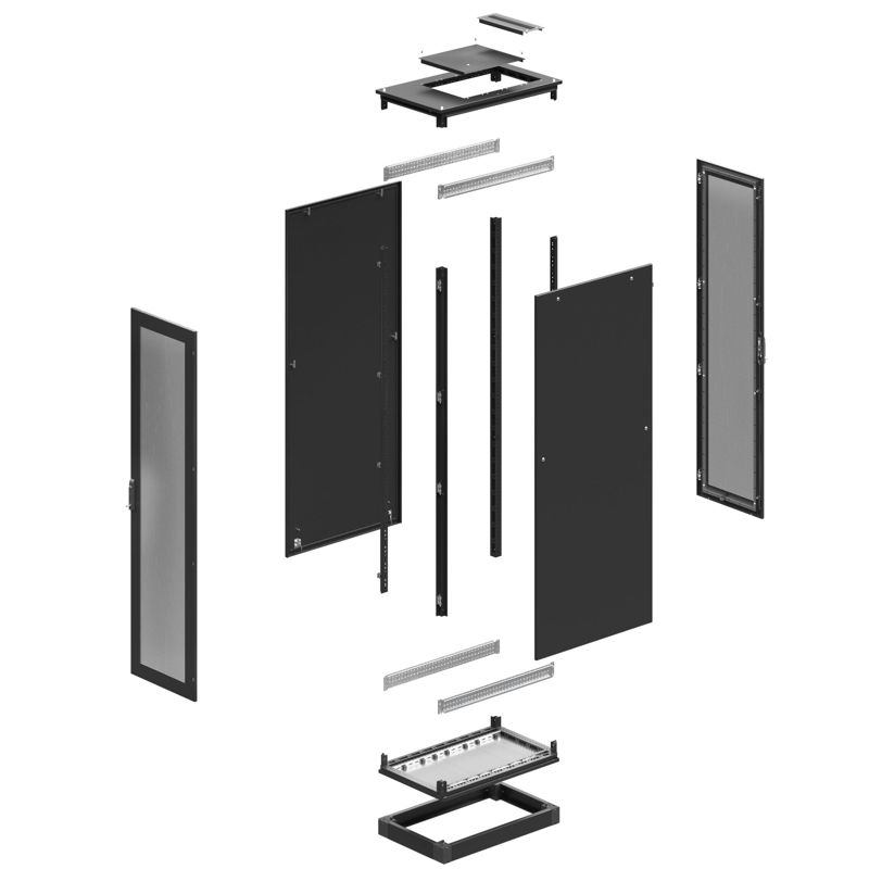 Шкаф напольный 42U 600х800 двери перфорир./перфорир. укомплектован вводом и заглушками RAL 9005 DKC R5IT4268PFB