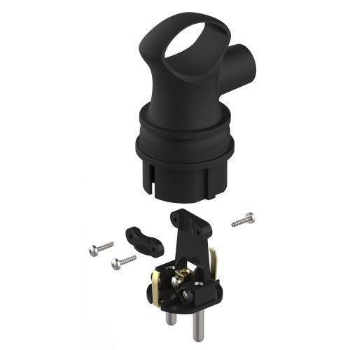 Вилка угловая VX12-B-IP44 16А IP44 с заземл. с кольцом каучук черн. Эра Б0069323