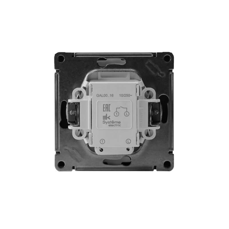 Выключатель кнопочный 1-кл. ArtGallery 10А с подсветкой механизм грифель SE GAL000716