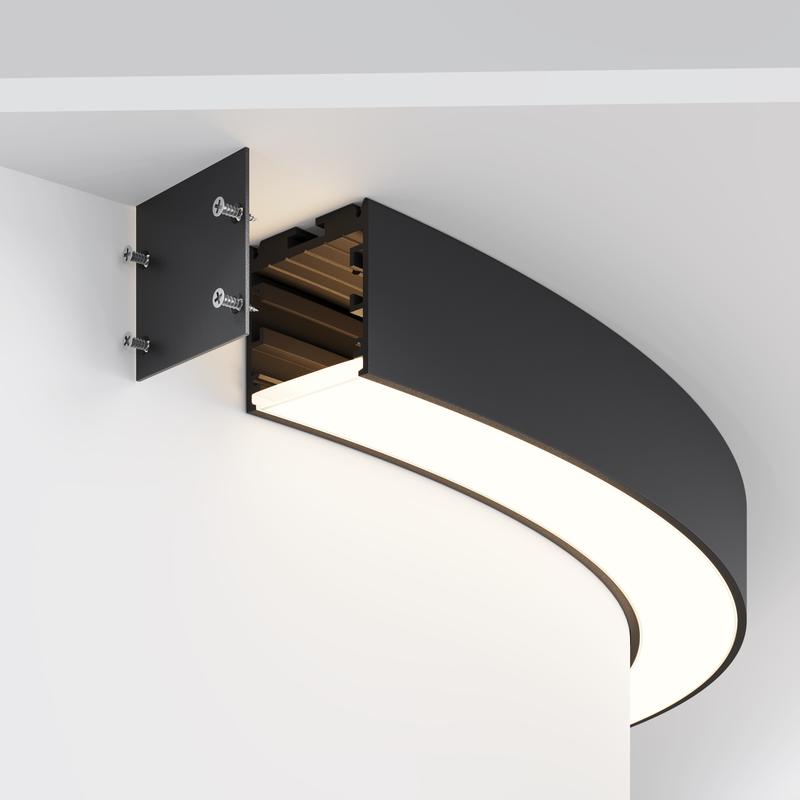 Профиль радиусный 35х35 d800мм 1/4 круга черн. Maytoni ALM-3535R-B-D-90град-0.8M