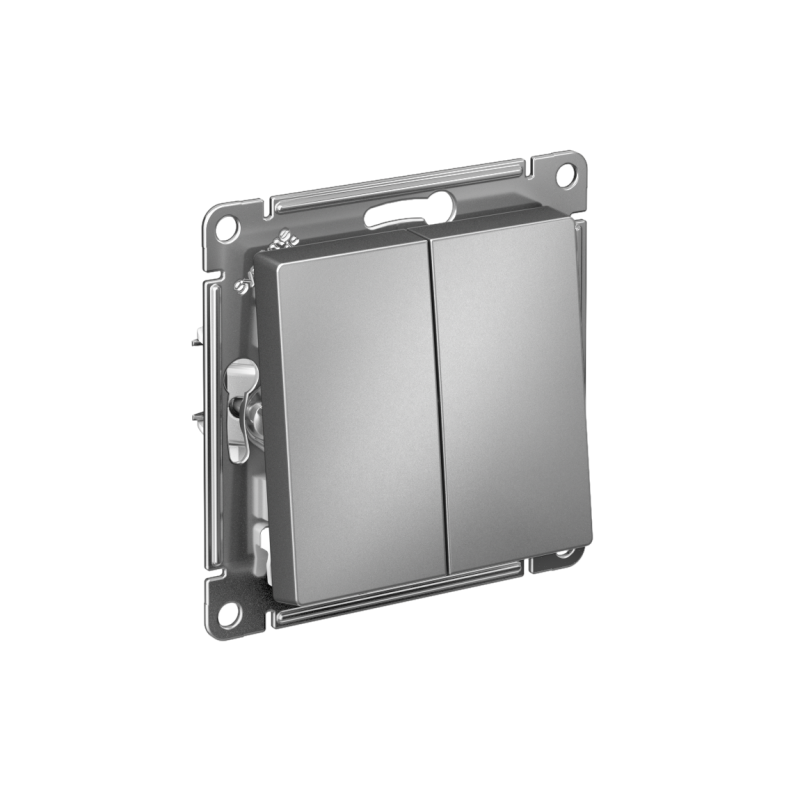 Переключатель 2-кл. AtlasDesign (сх. 6/2) 10AX быстрозажим. клем. механизм сталь SE ATN000965S