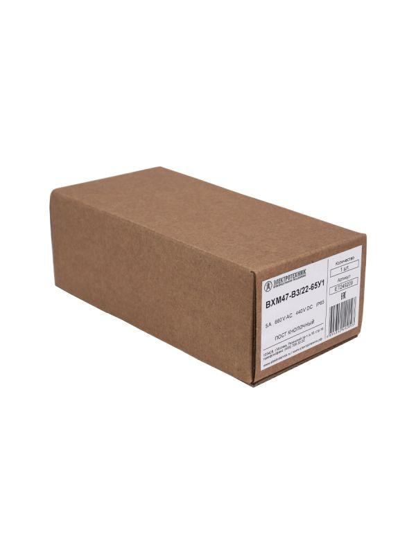 Пост управления BXM47-B3/22-65У1 3 цилиндрические кнопки 1C1NO1NC серебр. Электротехник ET249209