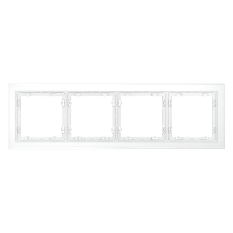 Рамка 4-м S70 стеклян. бел. матов. Voltum VLS110402