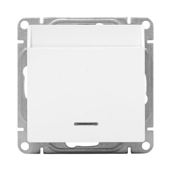 Выключатель карточный Эпика с подсветкой механизм бел. EKF UP1-SWW-card