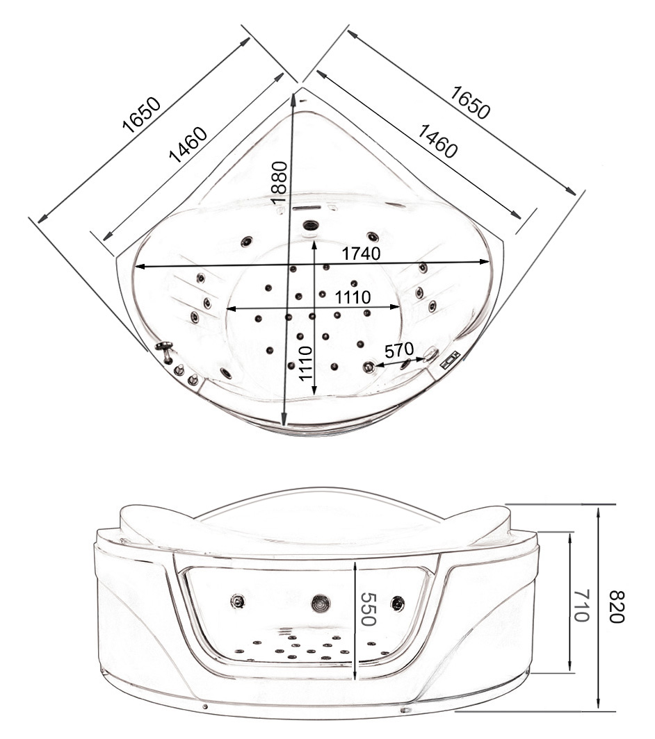 Акриловая ванна Gemy G9247 K