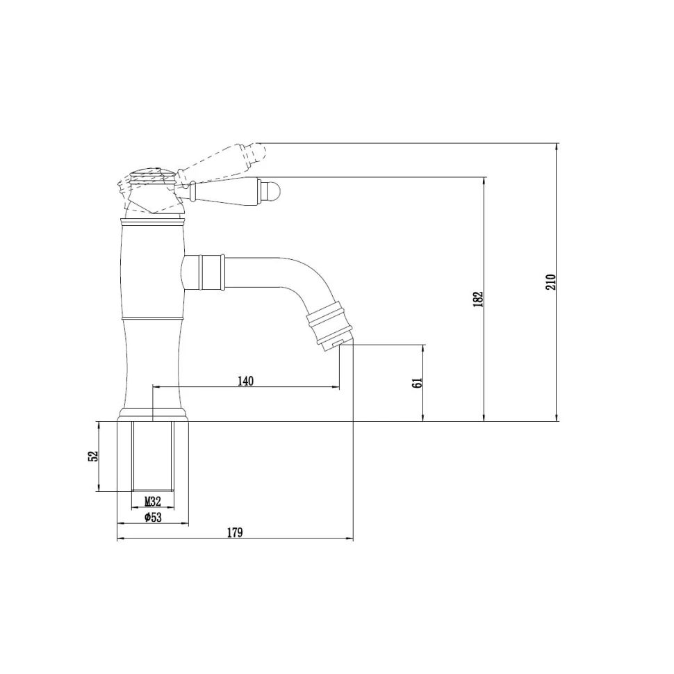 Смеситель для умывалника Savol S-006611C, бронза