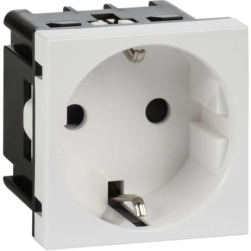 Розетка 2мод. 16А 250В 90град. с заземл. защ. шторки винт. зажимы бел. ИЭК Leg 4521047